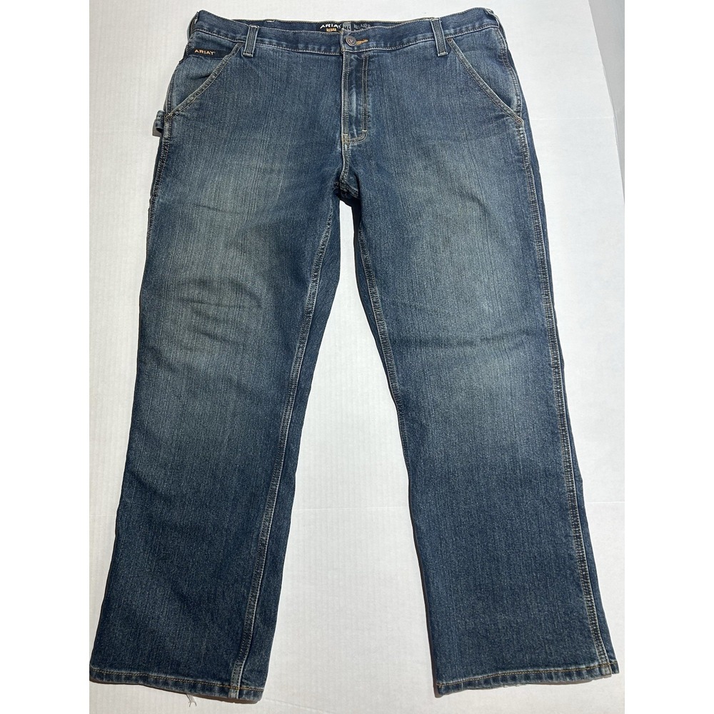 Ariat Rebar M4 Relaxed Boot Cut Jeans Mens 38x30 Blue Western Cowboy Work Wear